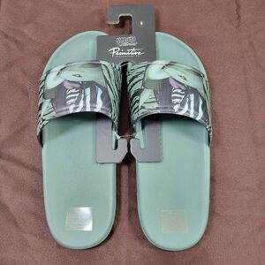 Primitive × NARUTO Serpent Slides Sage Green Anime Men Size 9.5